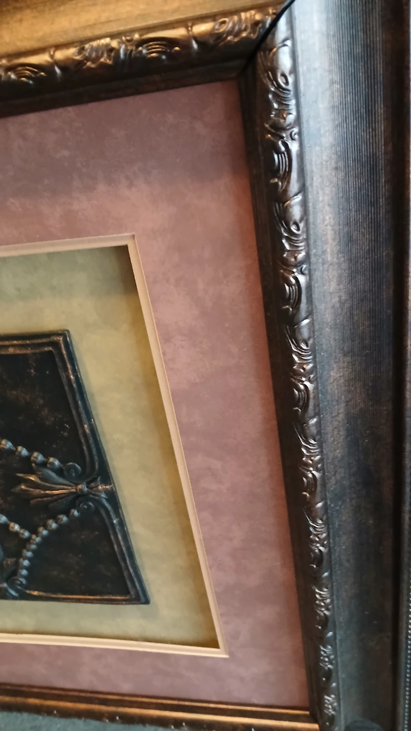 framed metal tile wall art piece - photo 3