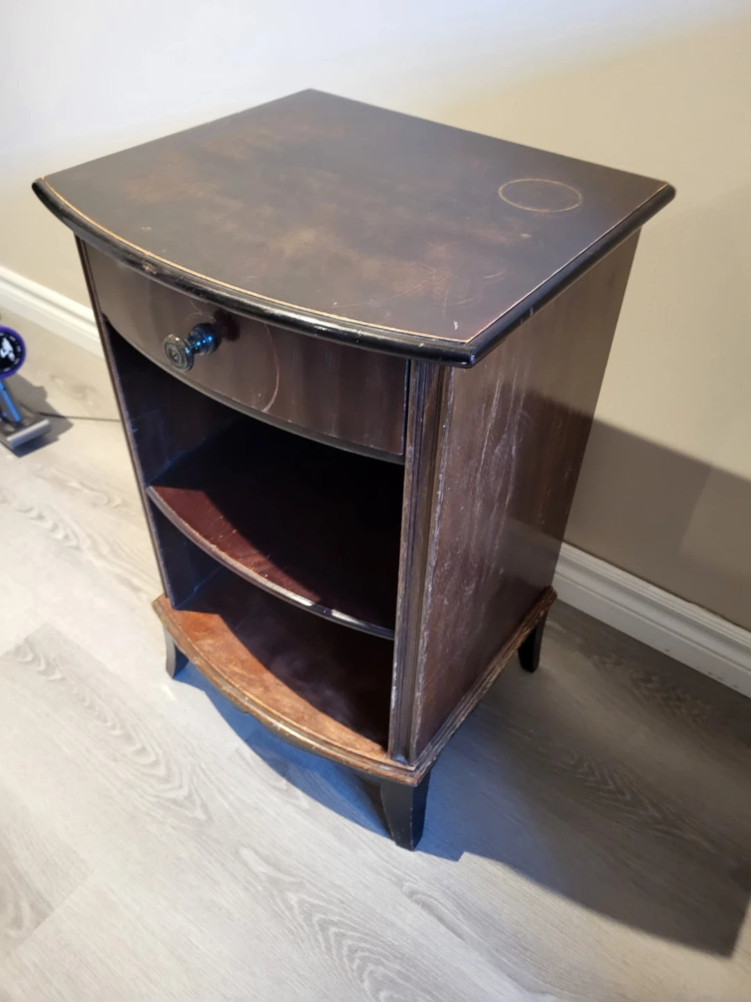 Vintage Wooden Side Table with Drawer