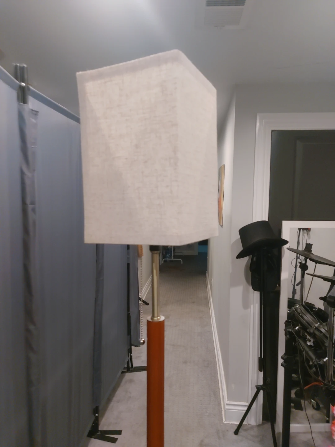Mid-Century Style Floor Lamp with Fabric Shade - photo 2