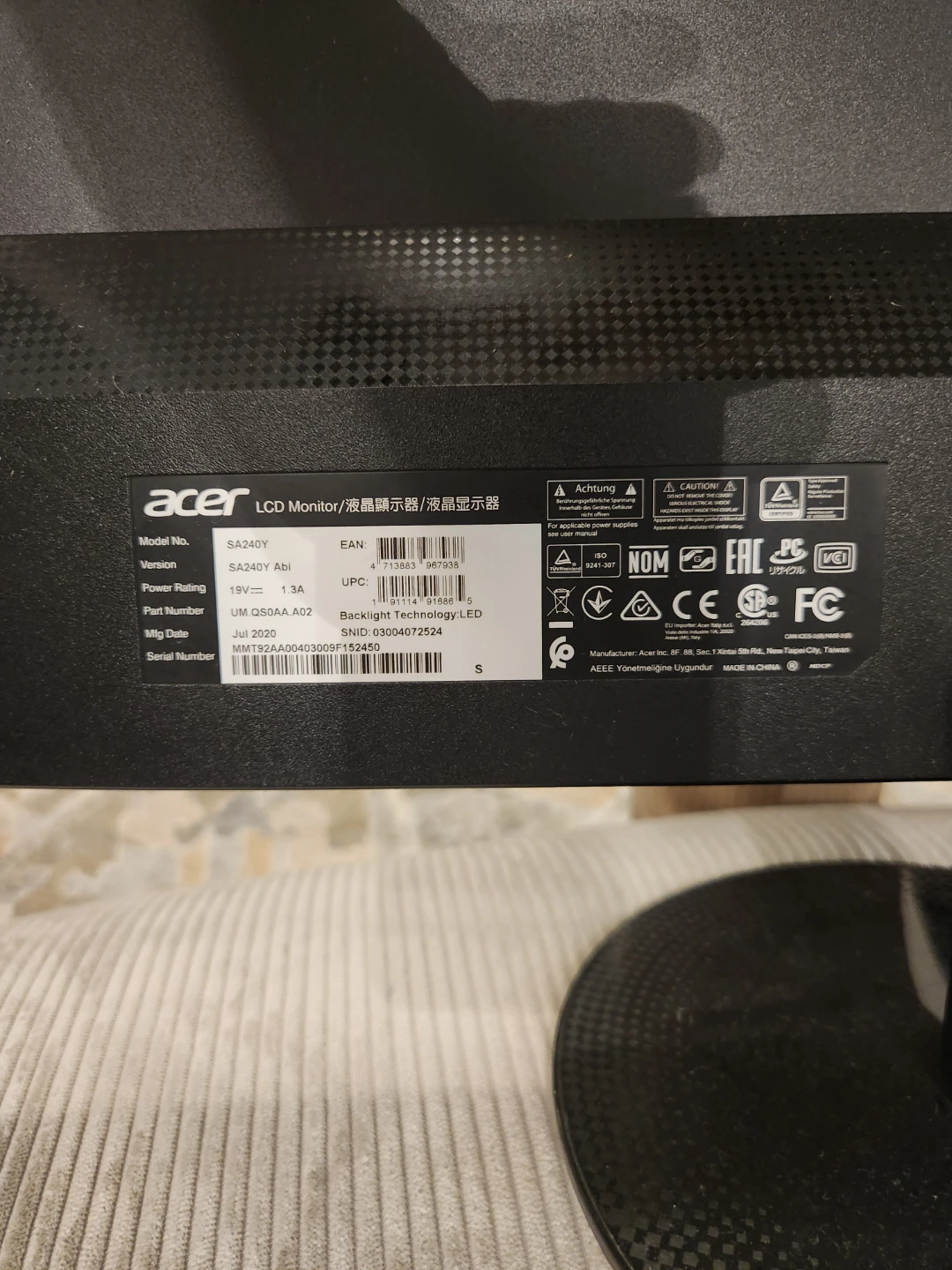 Acer monitor - photo 3
