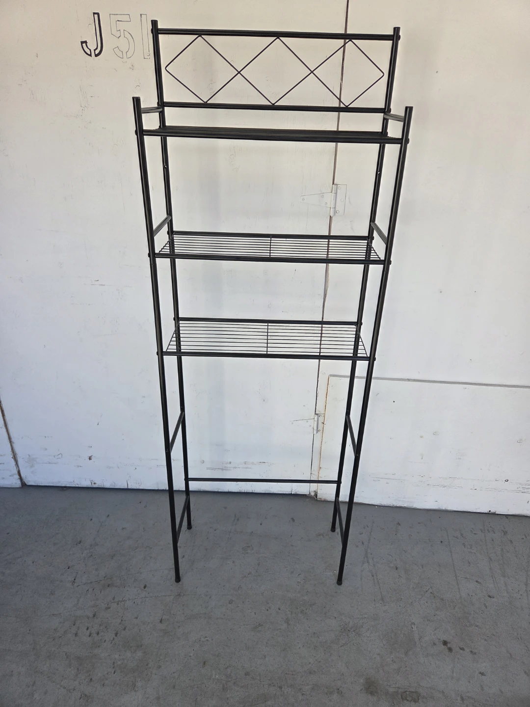 Black metal over-the-toilet storage shelf - photo 2