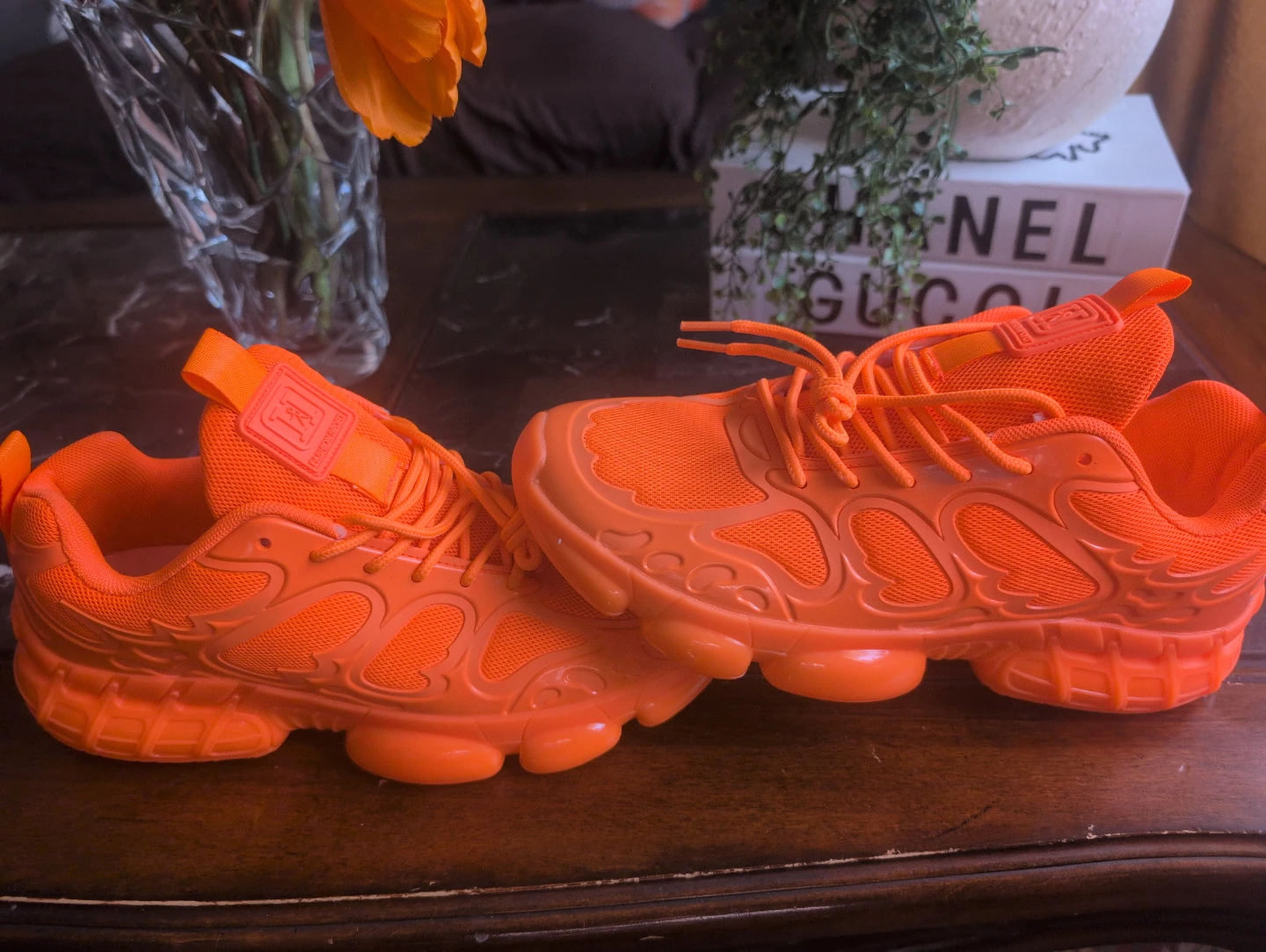 Bright Orange Fashion Sport Sneakers - photo 2