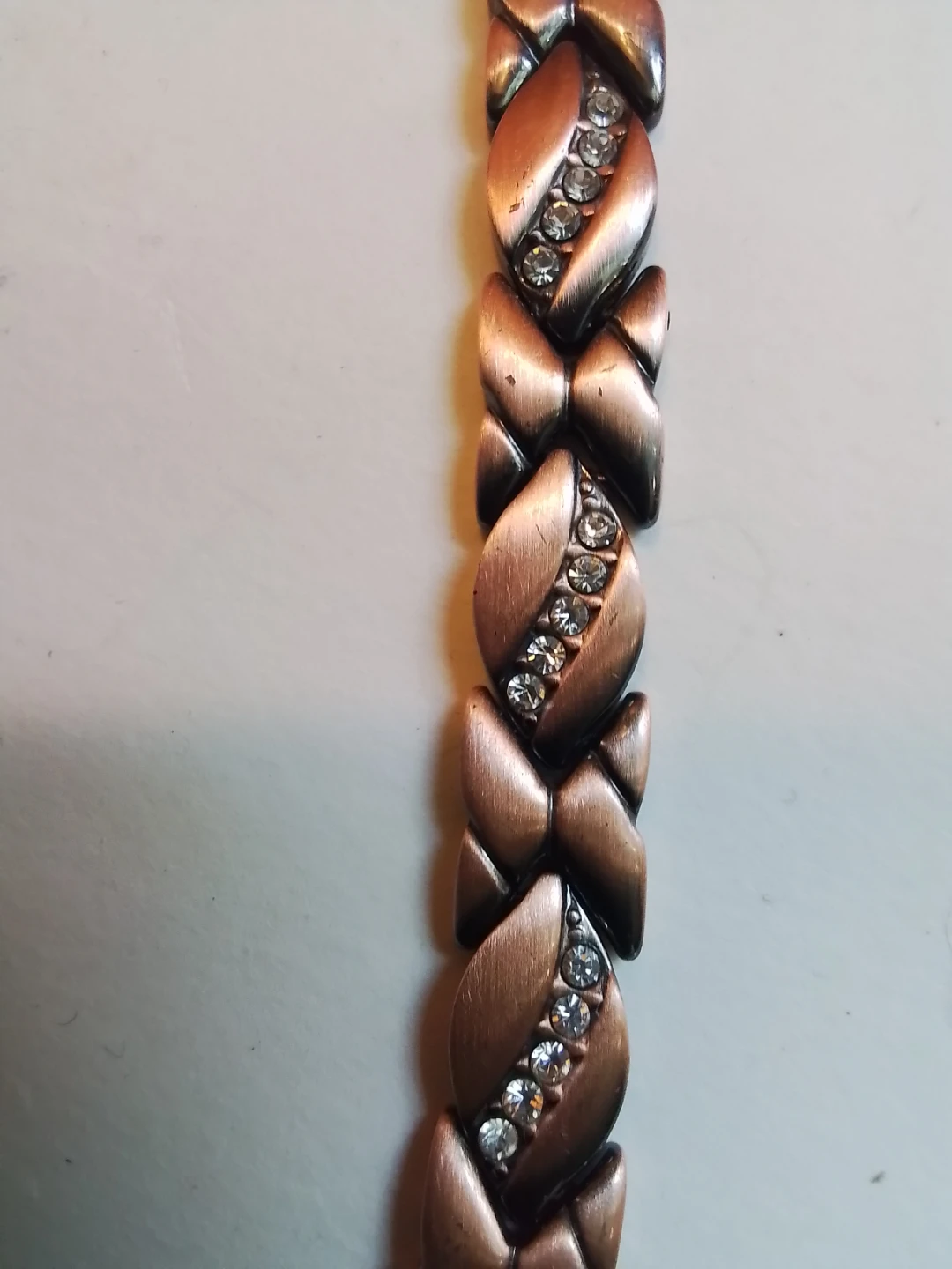 Copper Magnetic Bracelet with Rhinestones - photo 2
