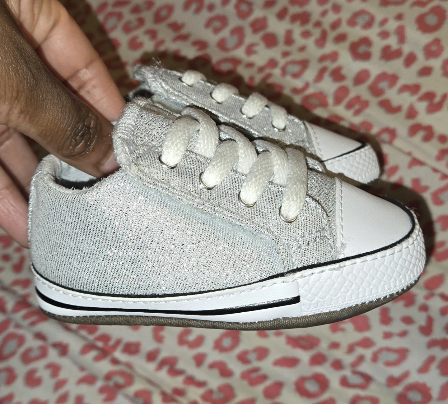 VANS & CONVERSE Glitter Infant Crib Sneakers(size 3c) Bundle - photo 4