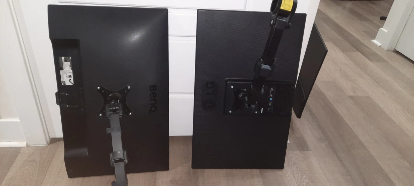 Two LG and BenQ Monitors with Dual Monitor Arm - photo 3