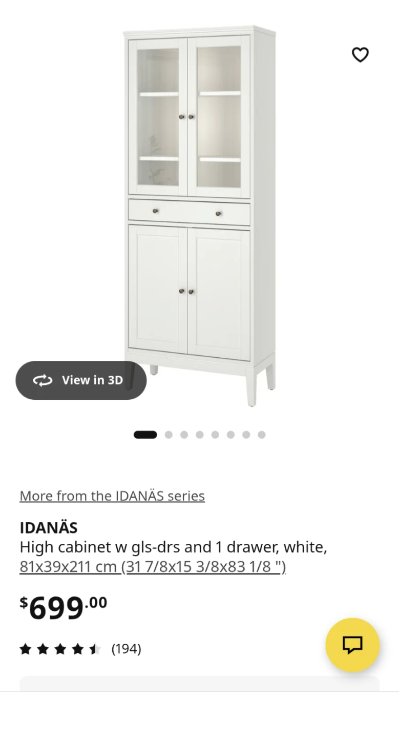 IKEA IDANÄS High Cabinet with Glass Doors - photo 2