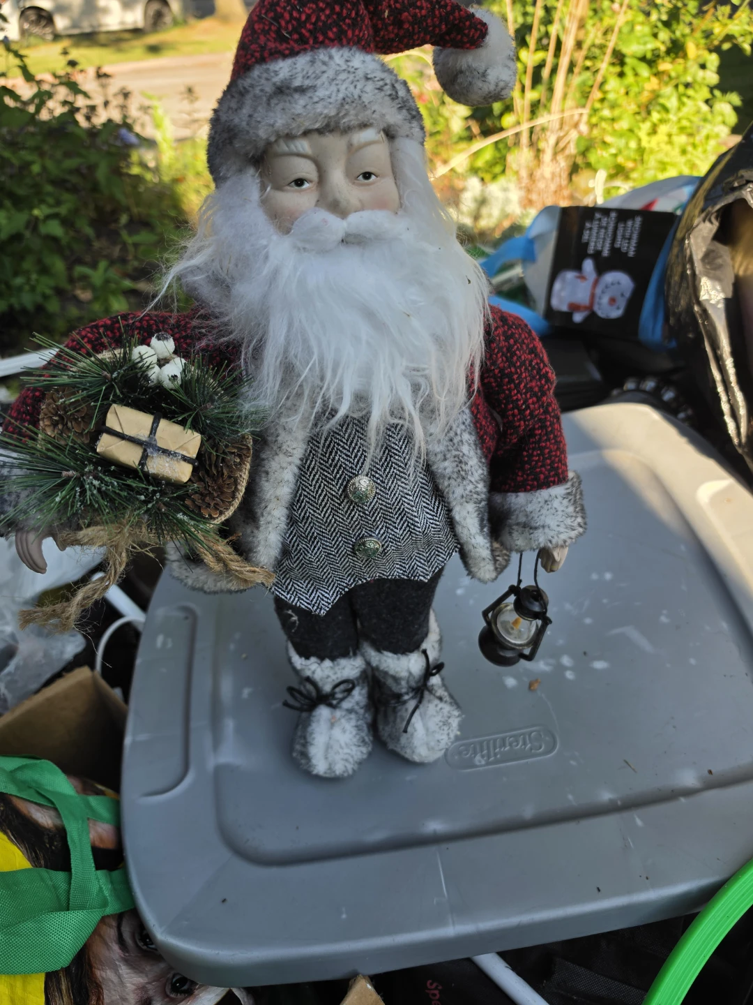 Decorative Santa Claus Figure with Lantern