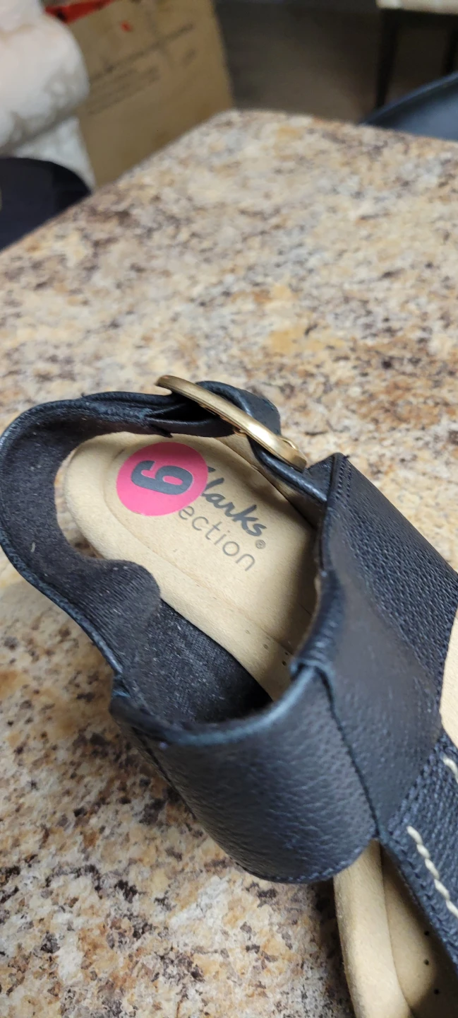 Clarks Collection Black Wedge Sandals Size 6 - photo 5