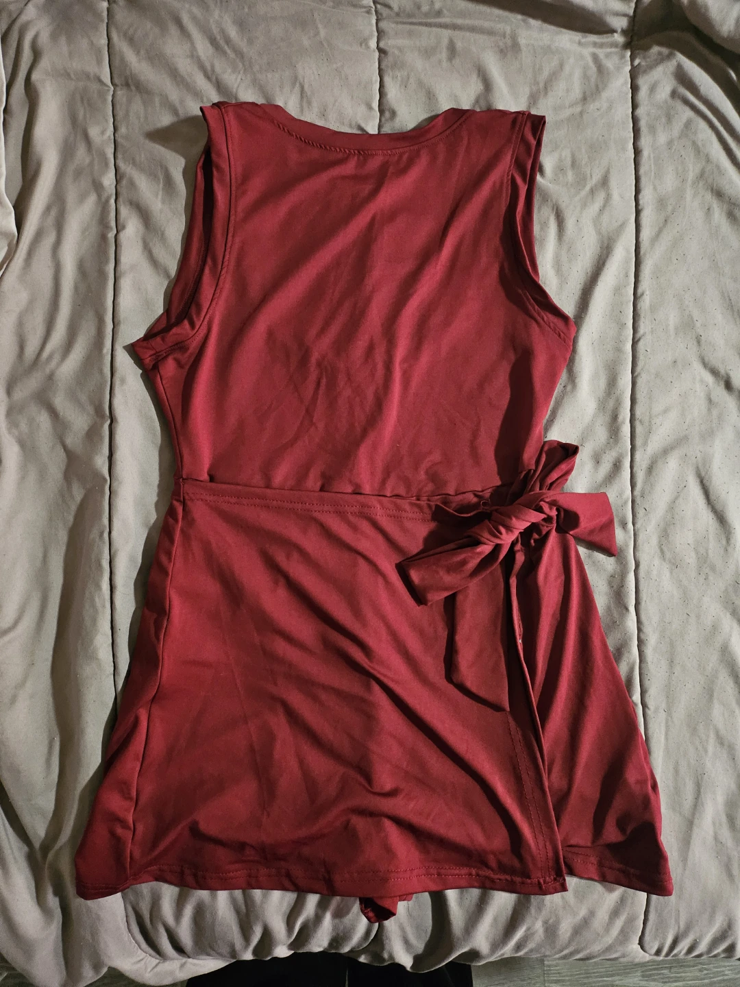 For Disney Parks - Chic Burgundy Sleeveless Wrap-Bow Romper