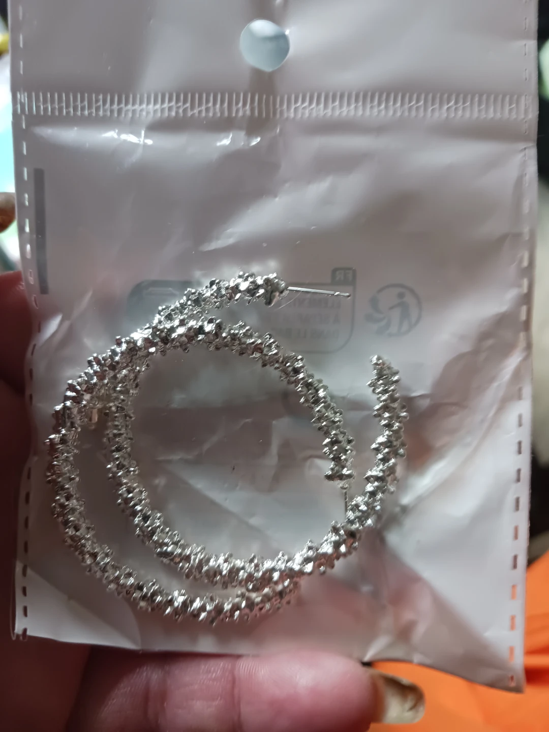 Silver Textured Hoop Earrings