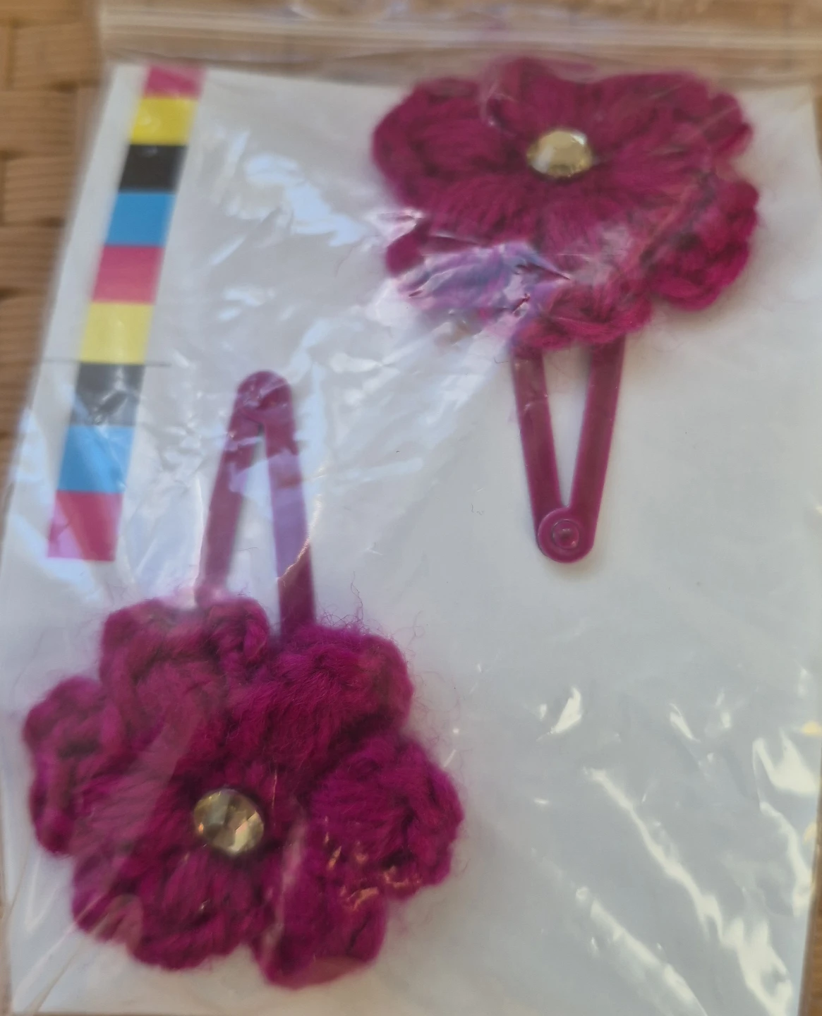 New Handmade Crochet Flower Hair Clips - Set of 2