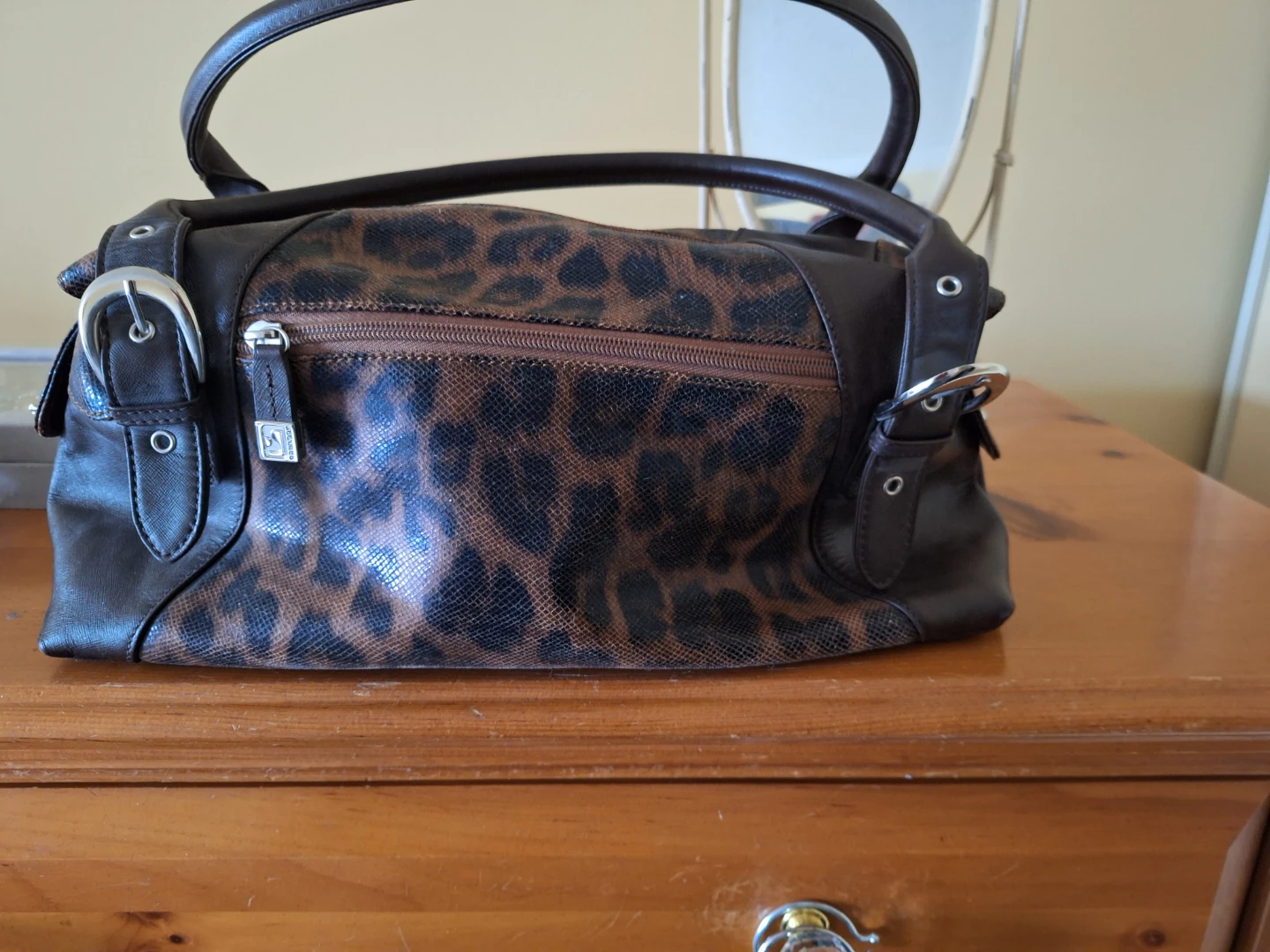 Sak leather leopard print handbag