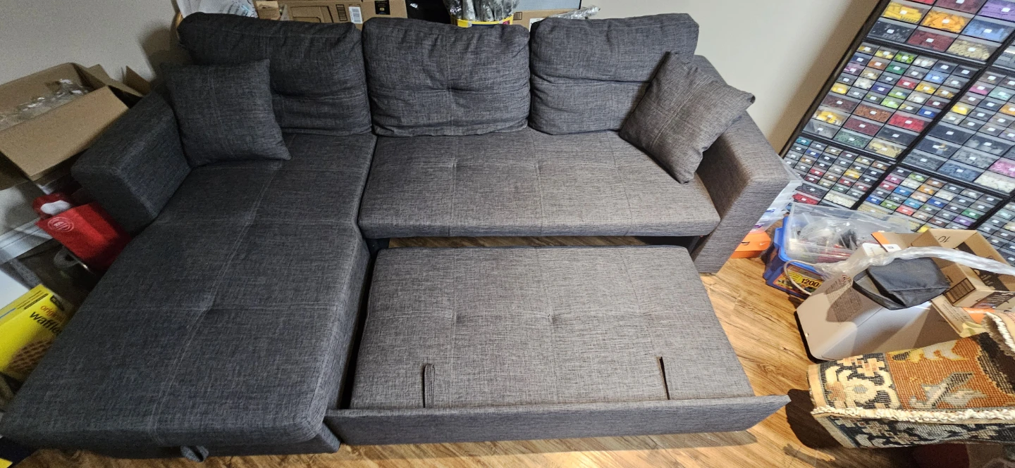 Dark grey sectional sofa bed - photo 2