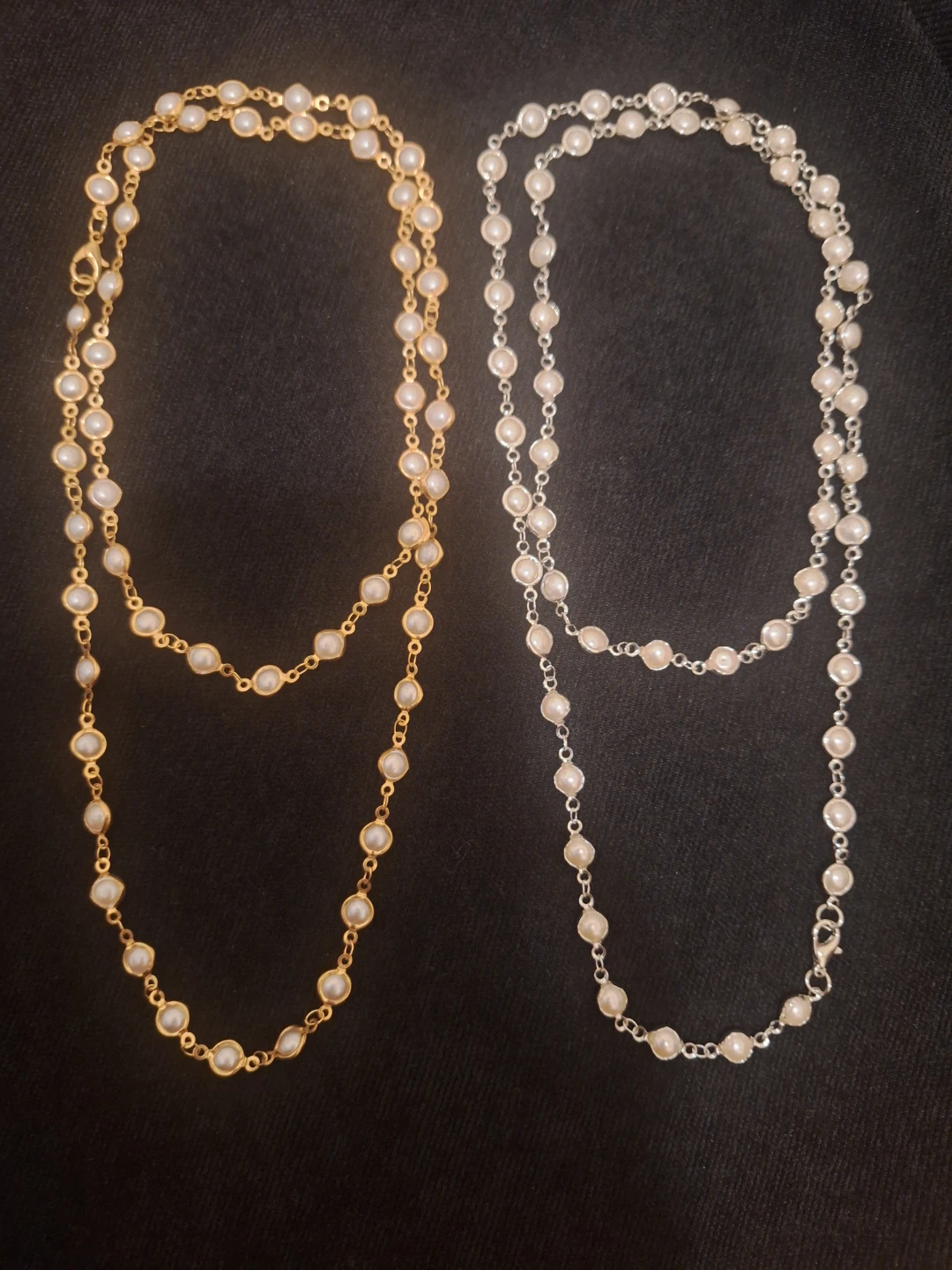 Pearl Bead Necklaces (Gold and Silver Tone)