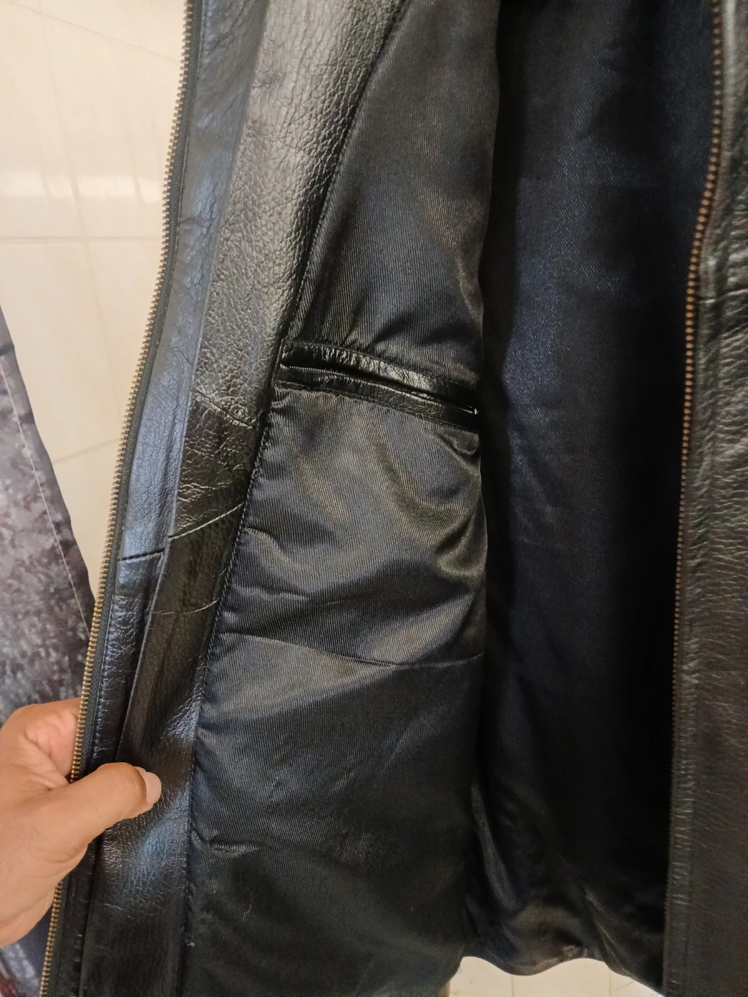 Philip Russel genuine leather motor biker style jacket XL - photo 3