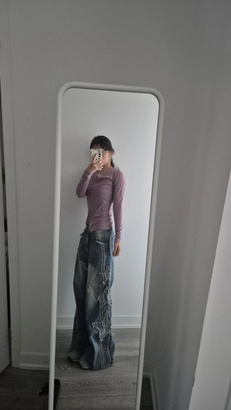 Mauve (Muted Purple) Button-Up Long Sleeve Top - photo 2
