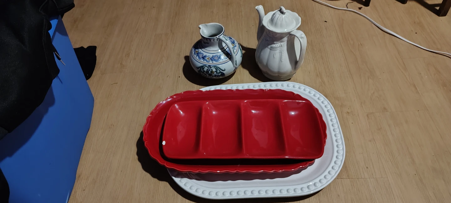 White Serving Platters and Pitchers (5)