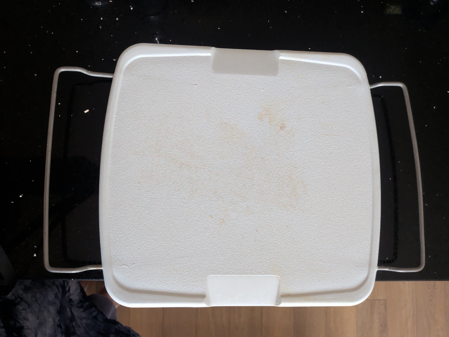 White Plastic Cutting Board with adjustable Metal Handles