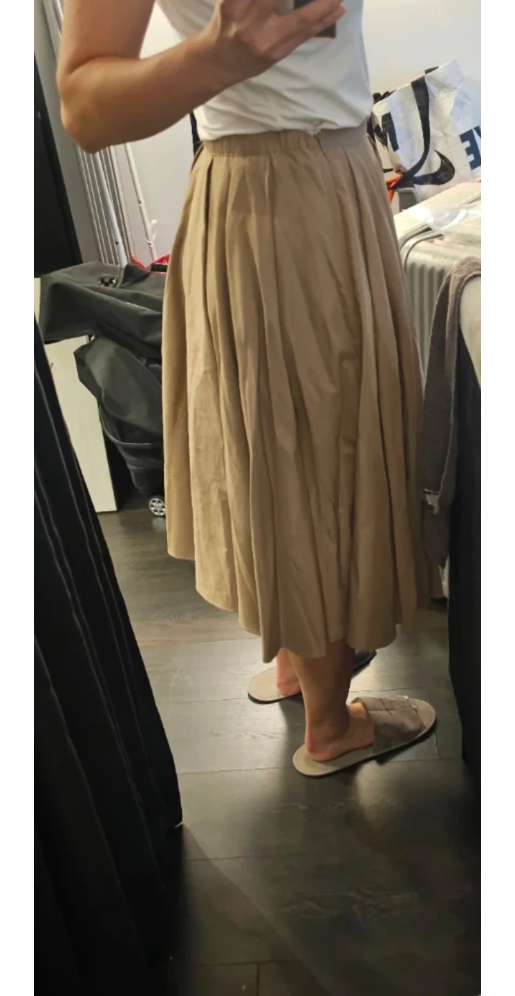 Tan Pleated Midi Skirt M - photo 2