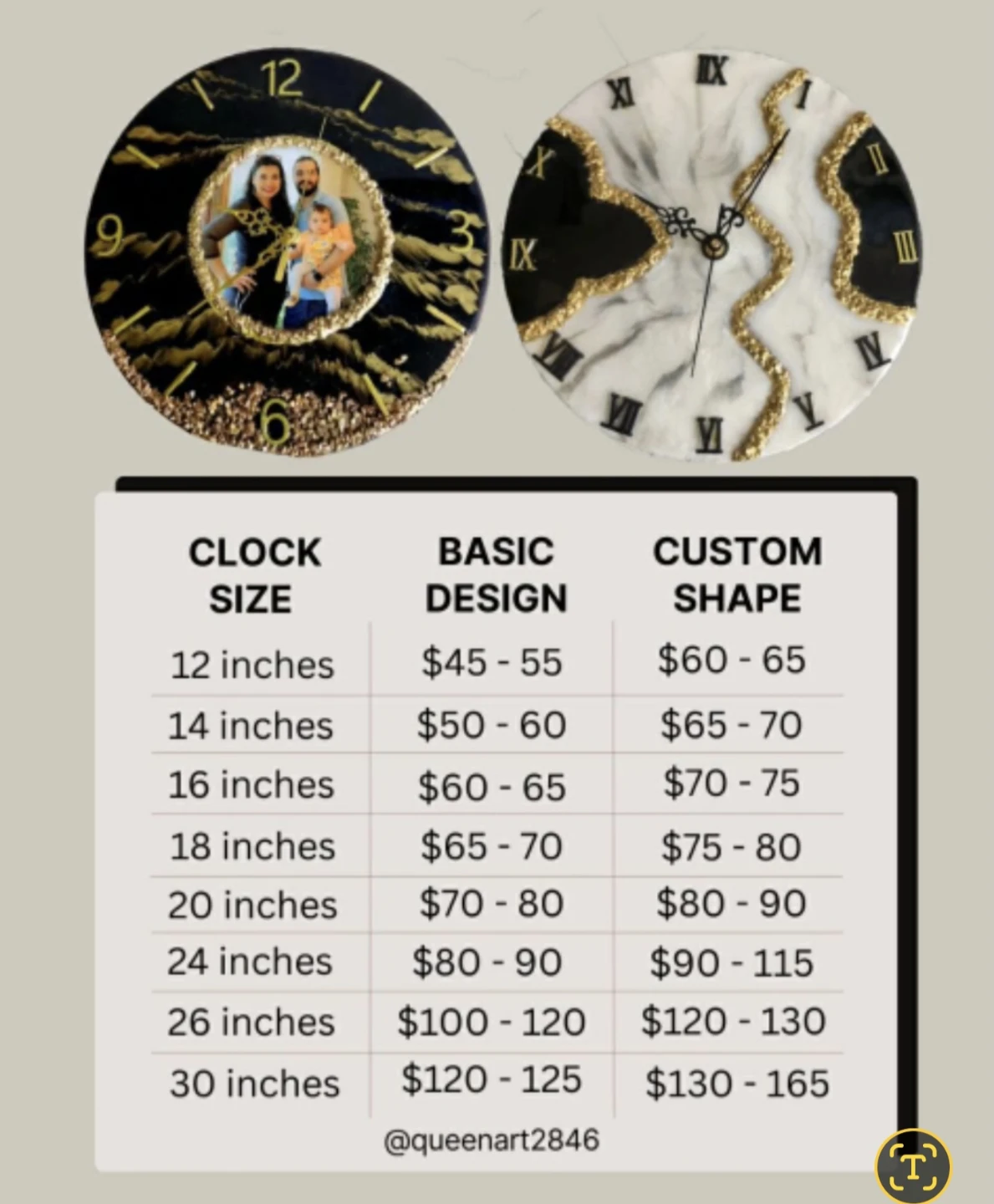 Handmade Resin Wall Clock - photo 3