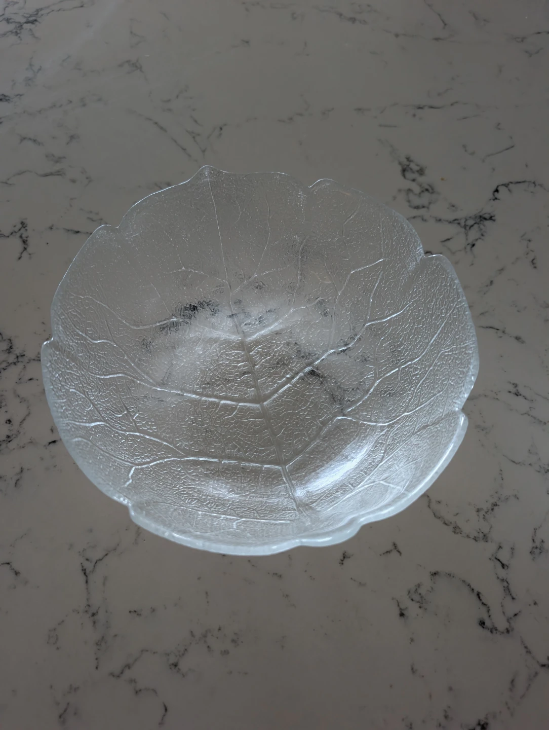 Clear Glass Leaf Dish