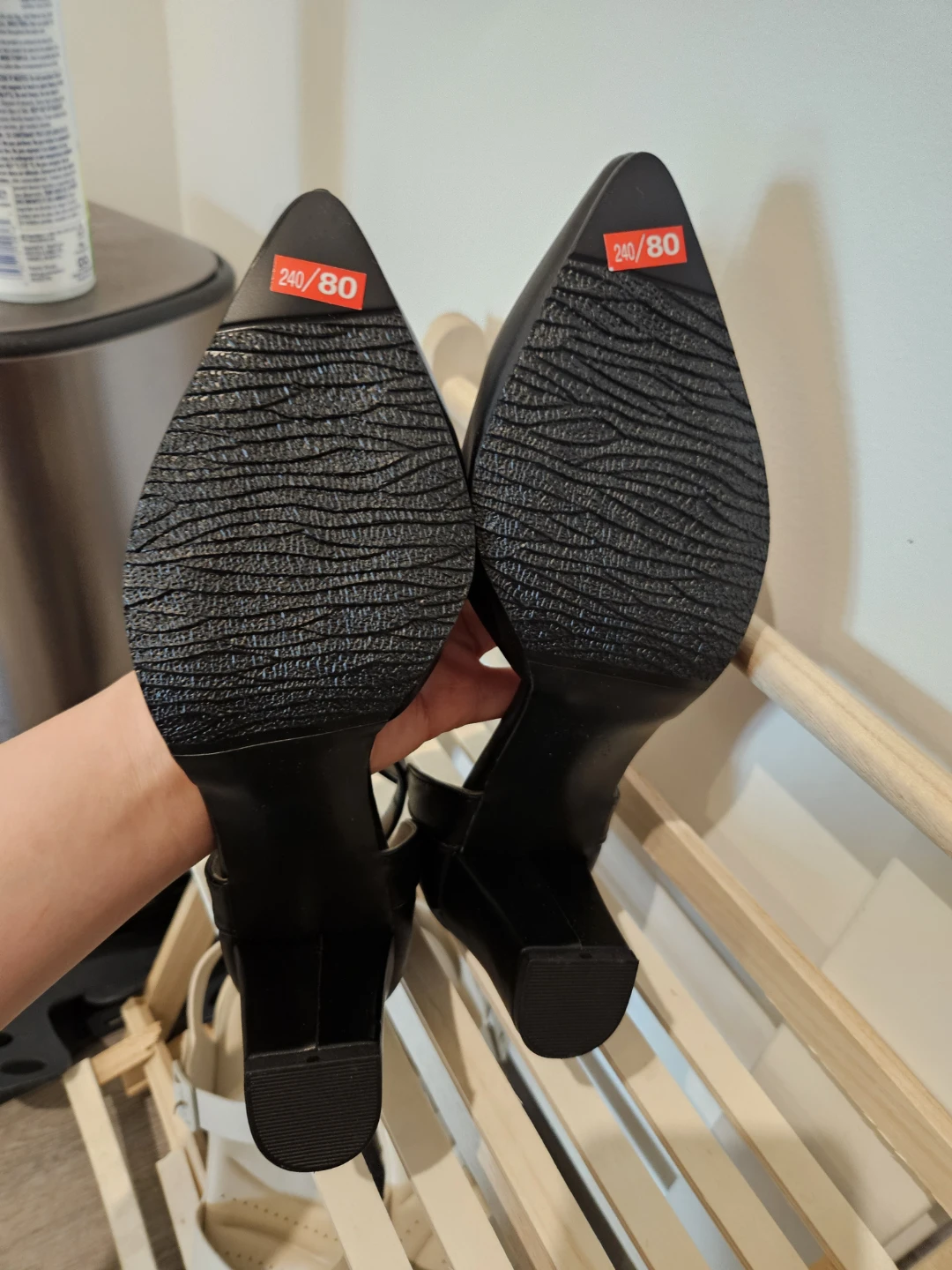 size 7 brand new Black Ankle Strap Heels - photo 3