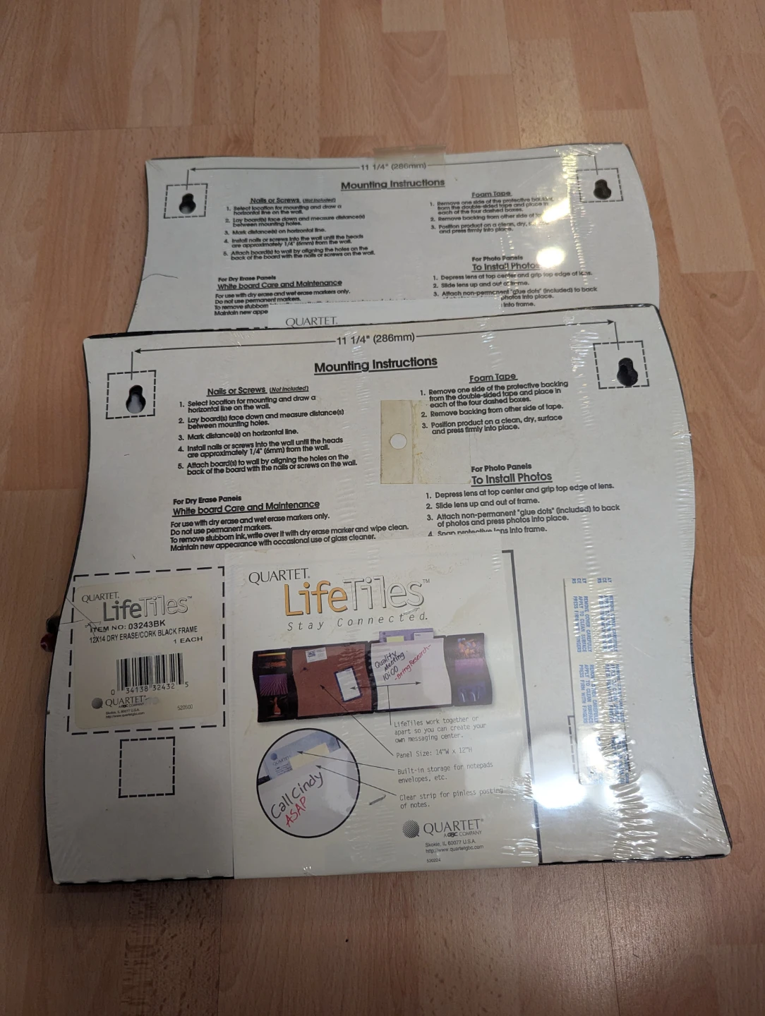 NEW 2 Lifetiles dry erase/corkboard wall mounts 12” x 14” $5 ea - photo 2