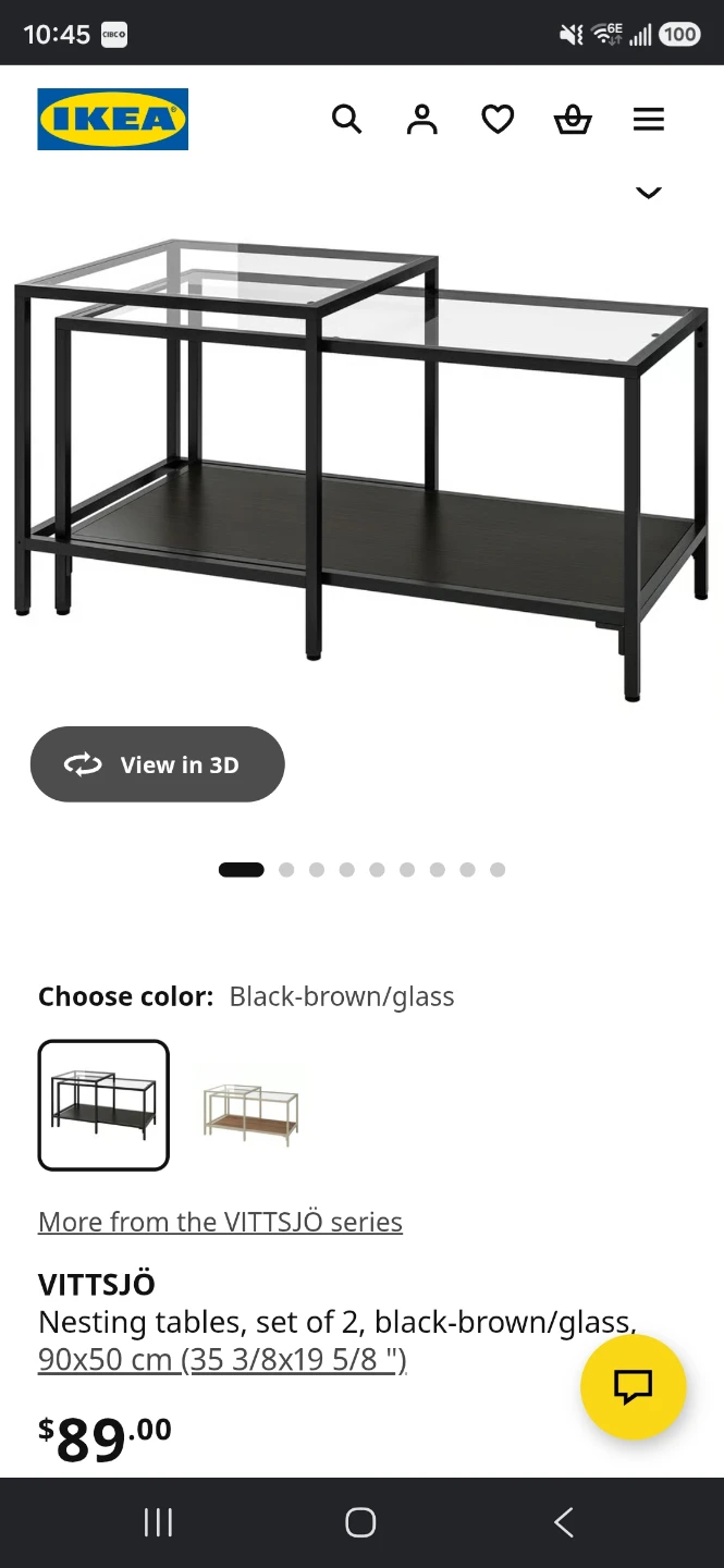 IKEA Coffee Tables, Black-Brown/Glass - photo 3