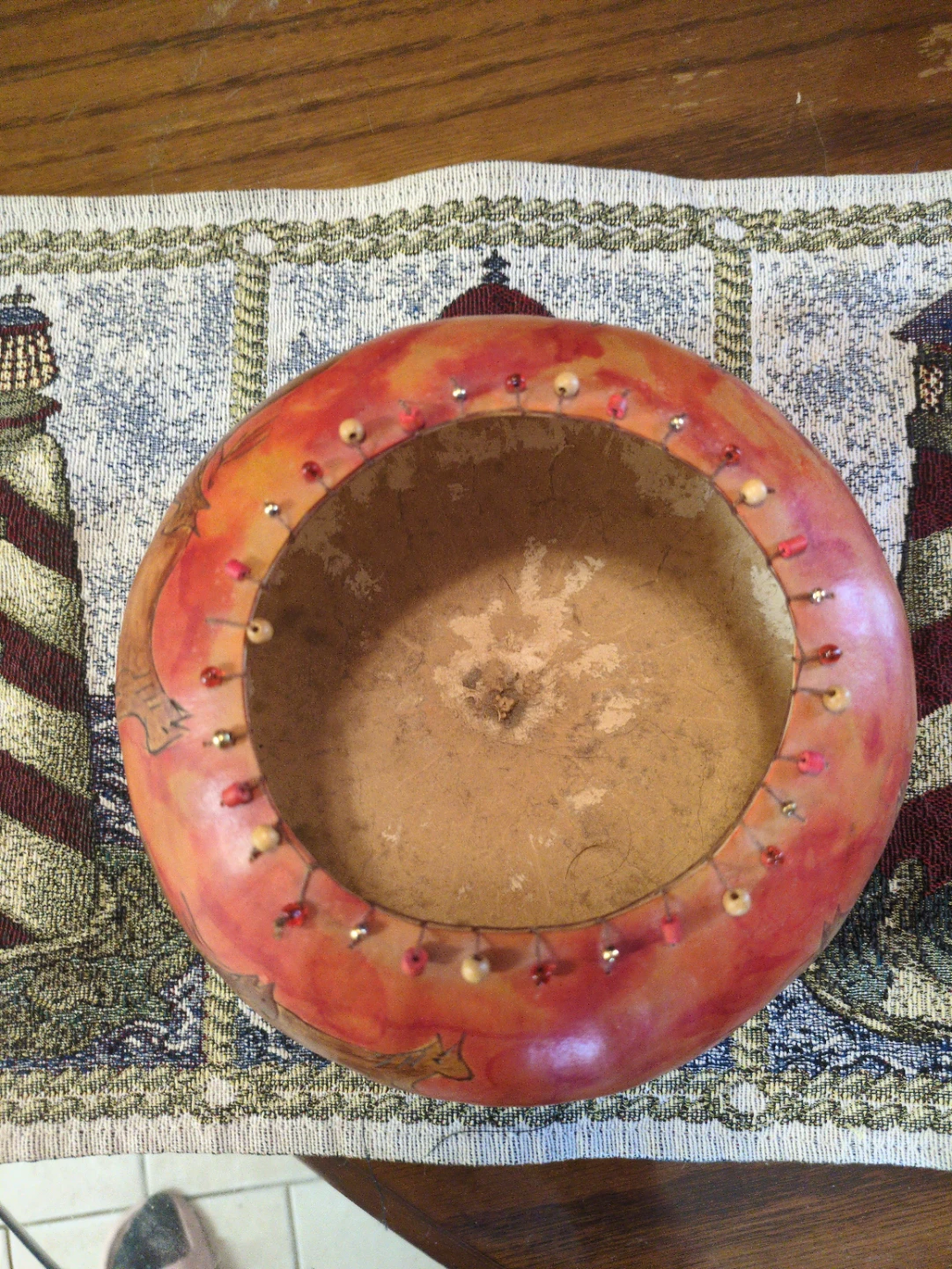 Decorated Gourd Bowl