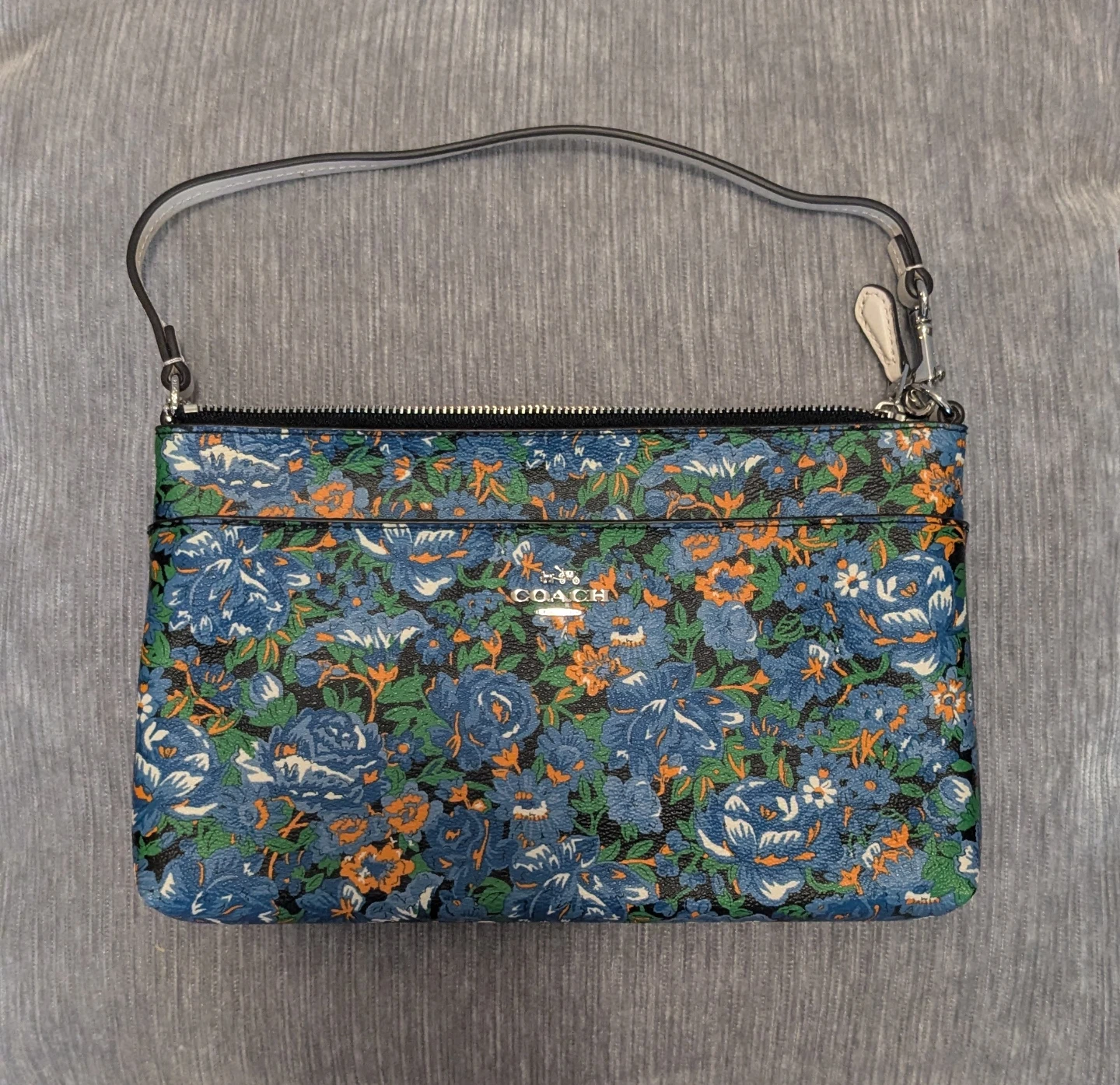 New Coach Leather Floral Shoulder Bag