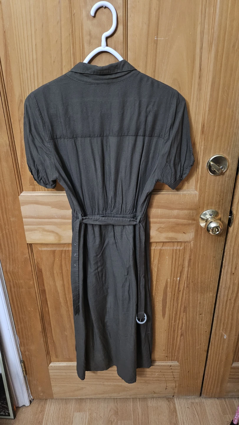 Twik Dark Olive Short Sleeve Midi Dress - photo 2