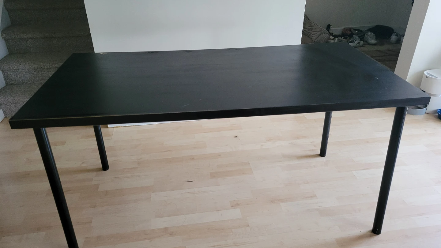 IKEA black desk 59" x 29" - photo 2