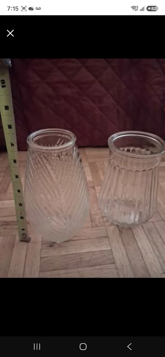 Two Glass Flower Vases