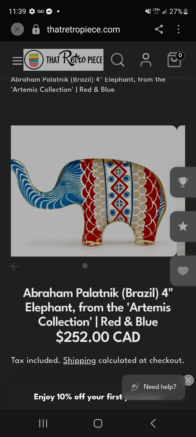 Abraham Palatnik "Lucky Elephant" Op Art Figurine - photo 3