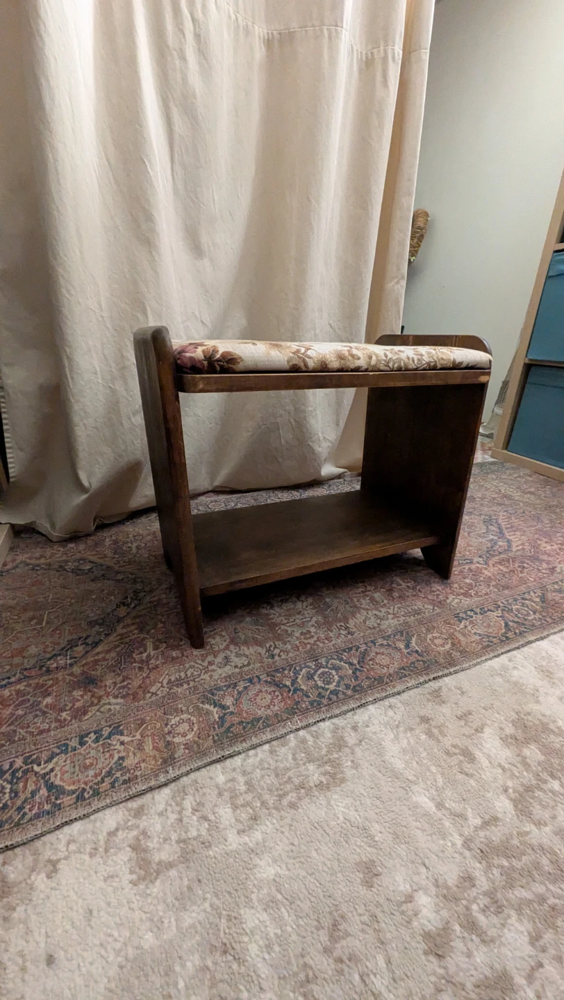 Vintage Vanity Desk with Round Mirror - photo 2