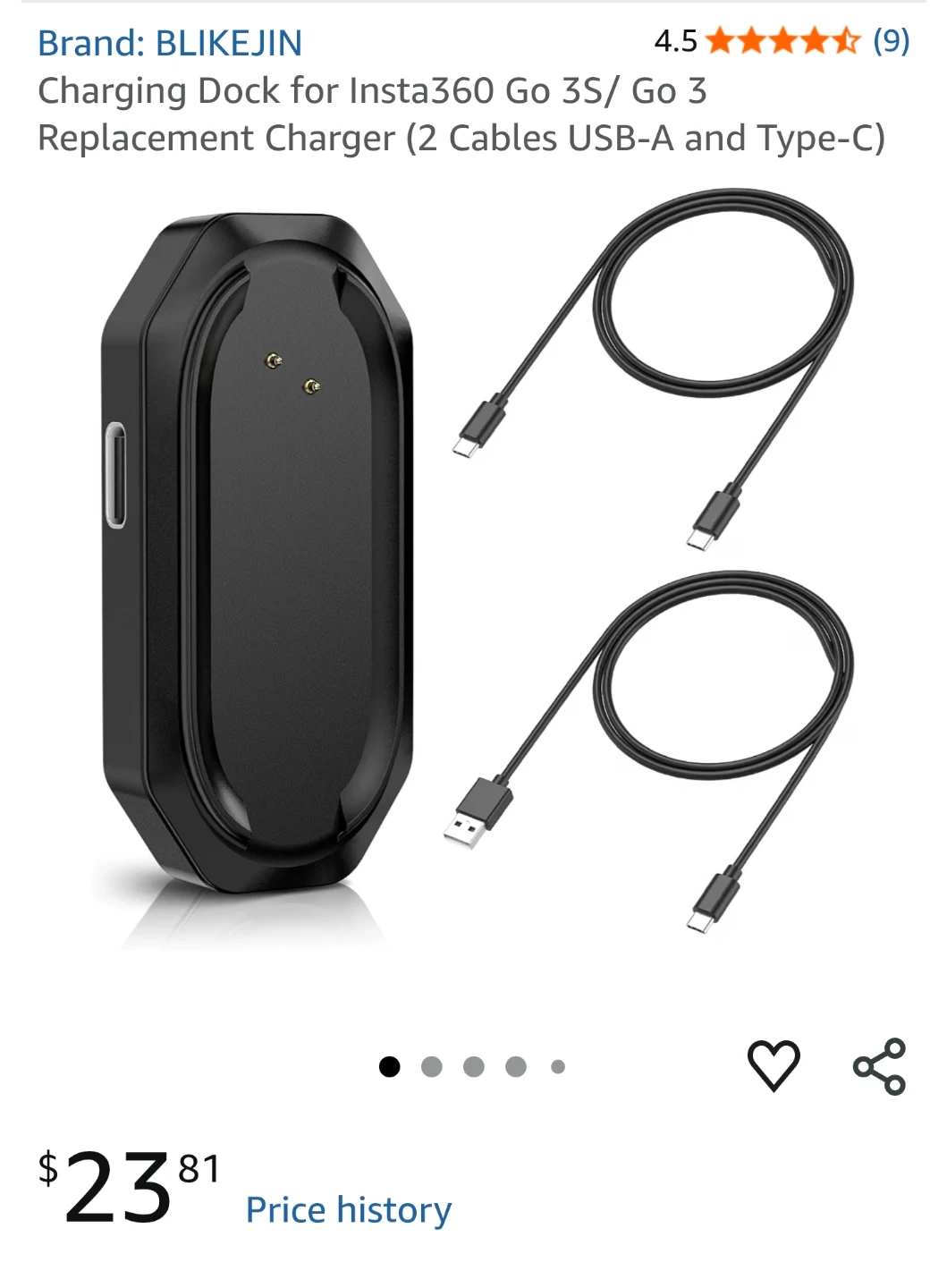 BLIKEJIN Charging Dock for Insta360 Go 3S/Go 3 - photo 3