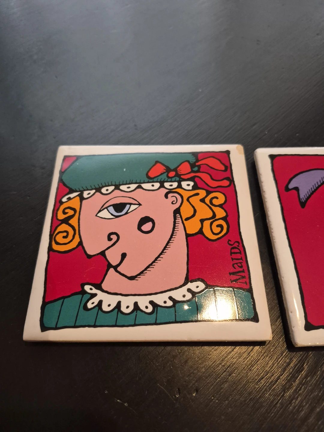 Vintage Ceramic Coasters - Pair - photo 2