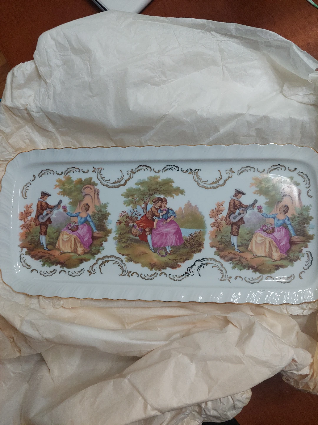 Vintage porcelain sandwich/serving tray - photo 2