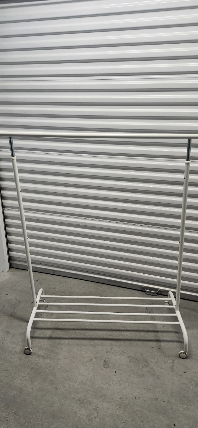White Garment Rack with Wheels