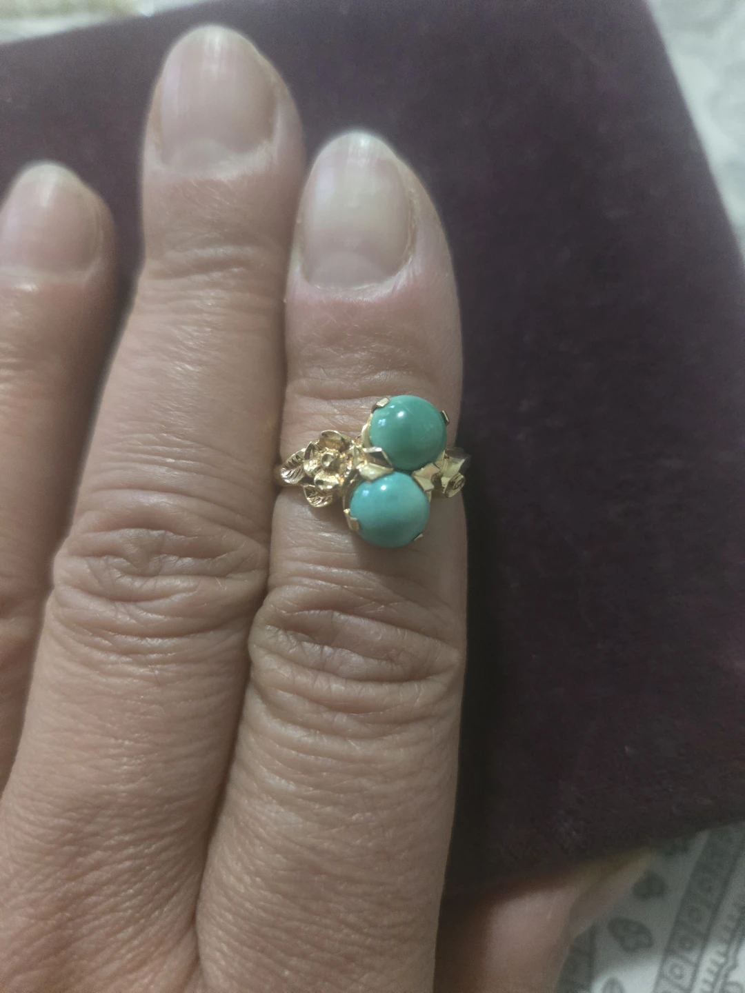 Birks 10k Gold Ring with Turquoise