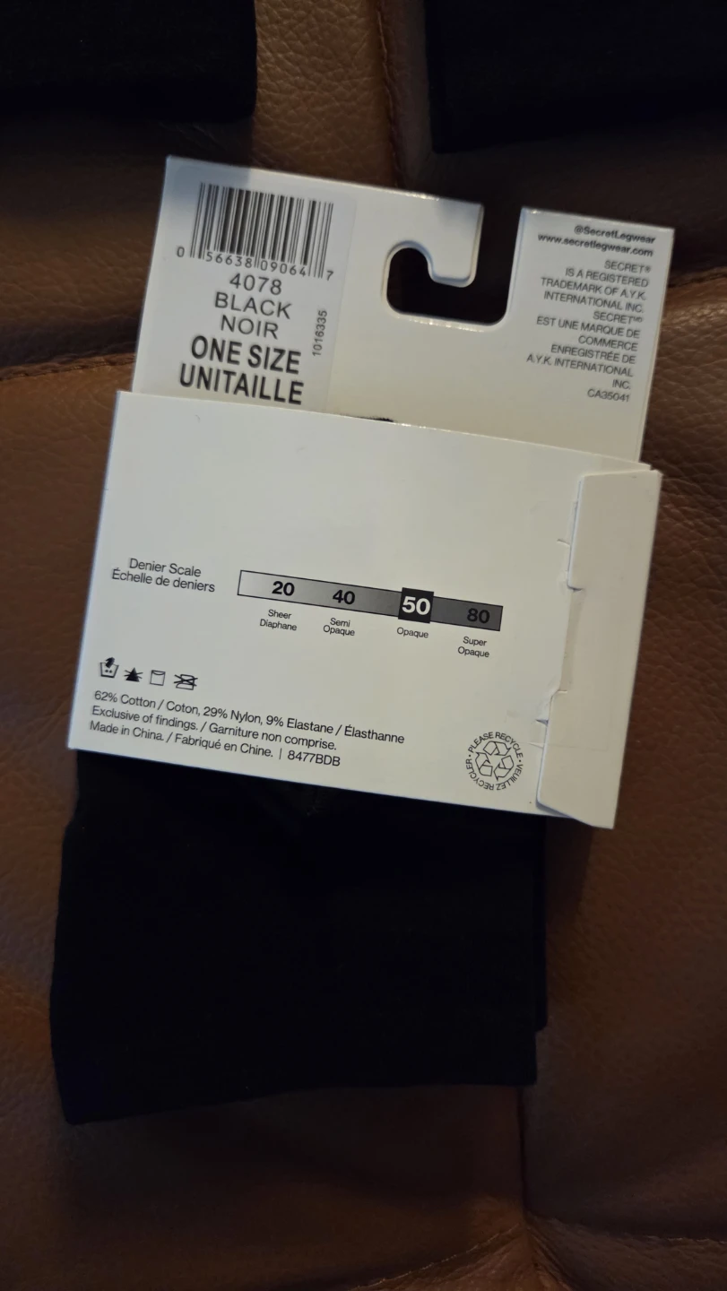 Secret Legwear Black Opaque Tights - One Size - photo 2