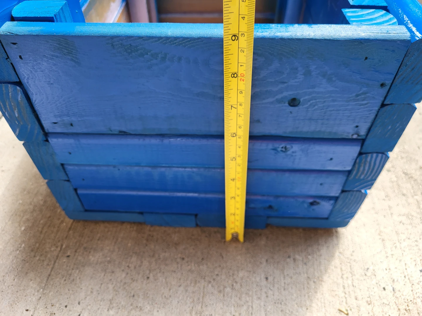 Small Blue Wooden Planter Box - photo 5