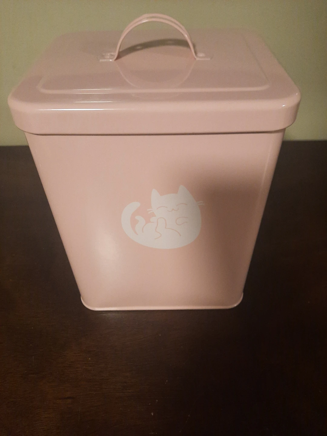 Pink Cat Storage Tin with Scoop