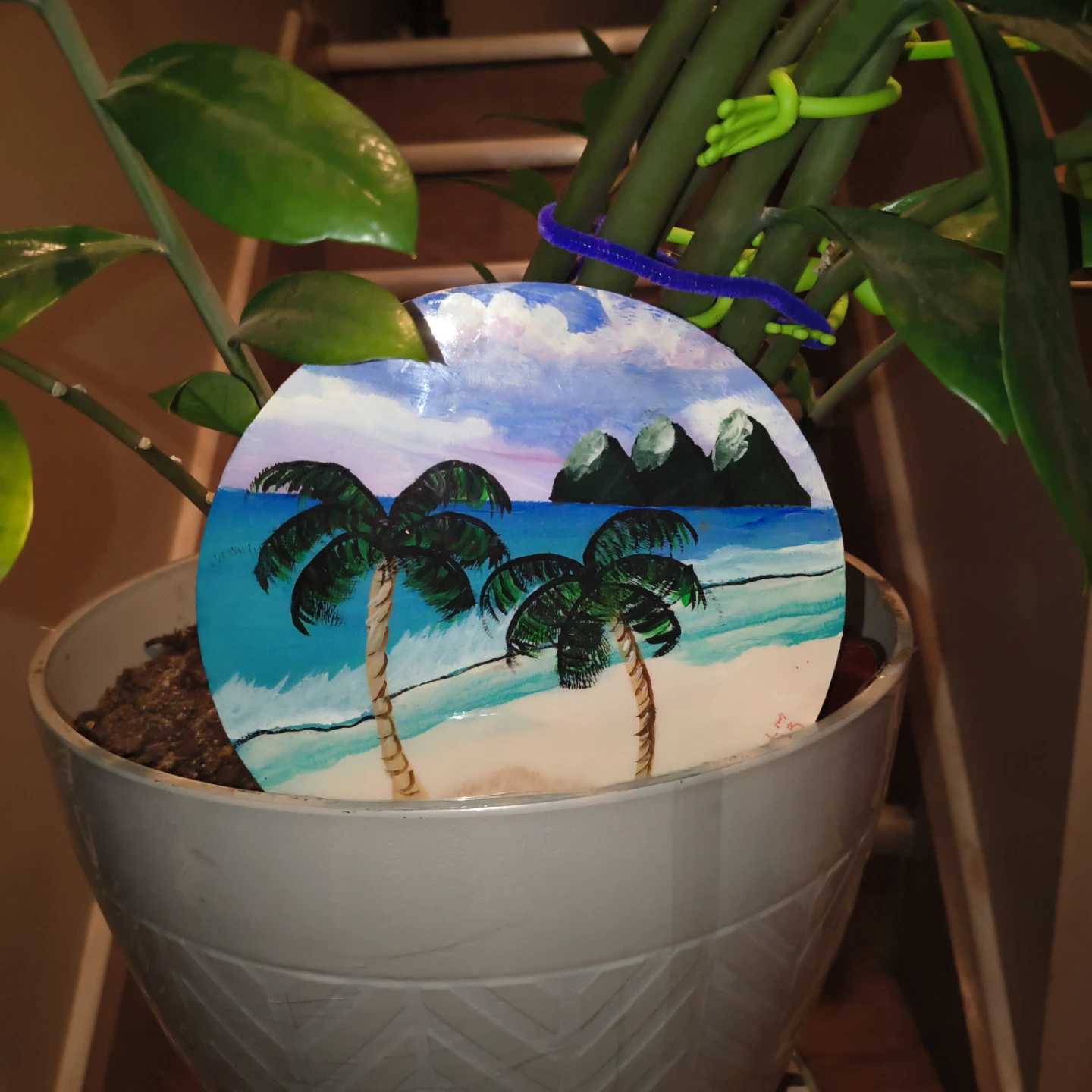 Hand-painted Tropical Scene Decor - photo 4