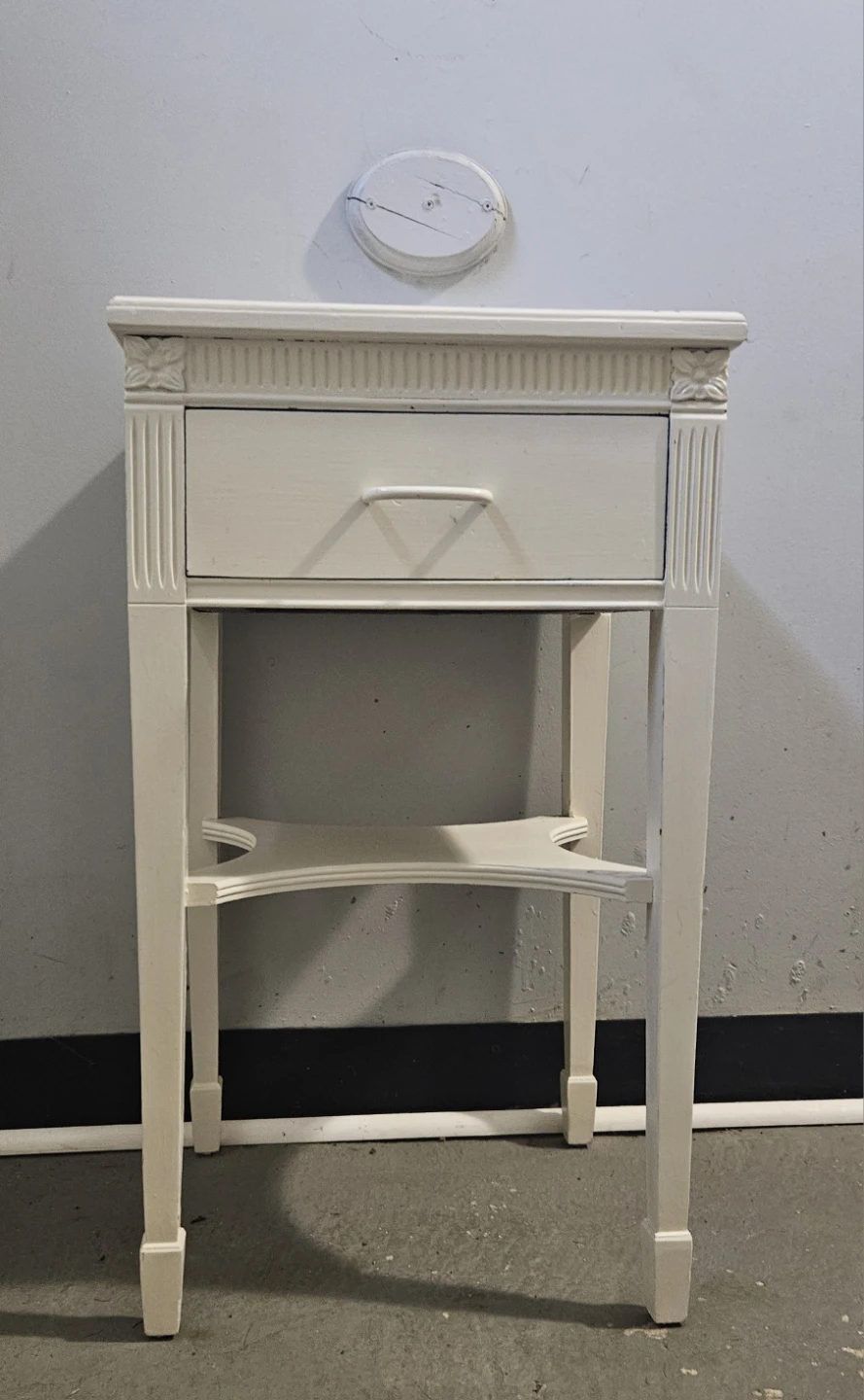 Cream Nightstand with Drawer - photo 3
