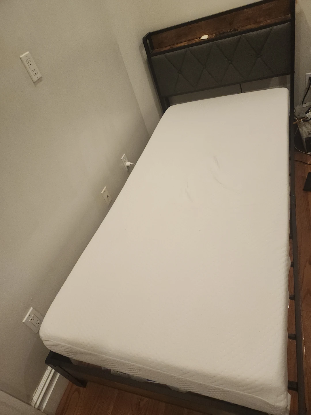 Mattress & Bed Frame with Headboard and USB Ports - photo 2