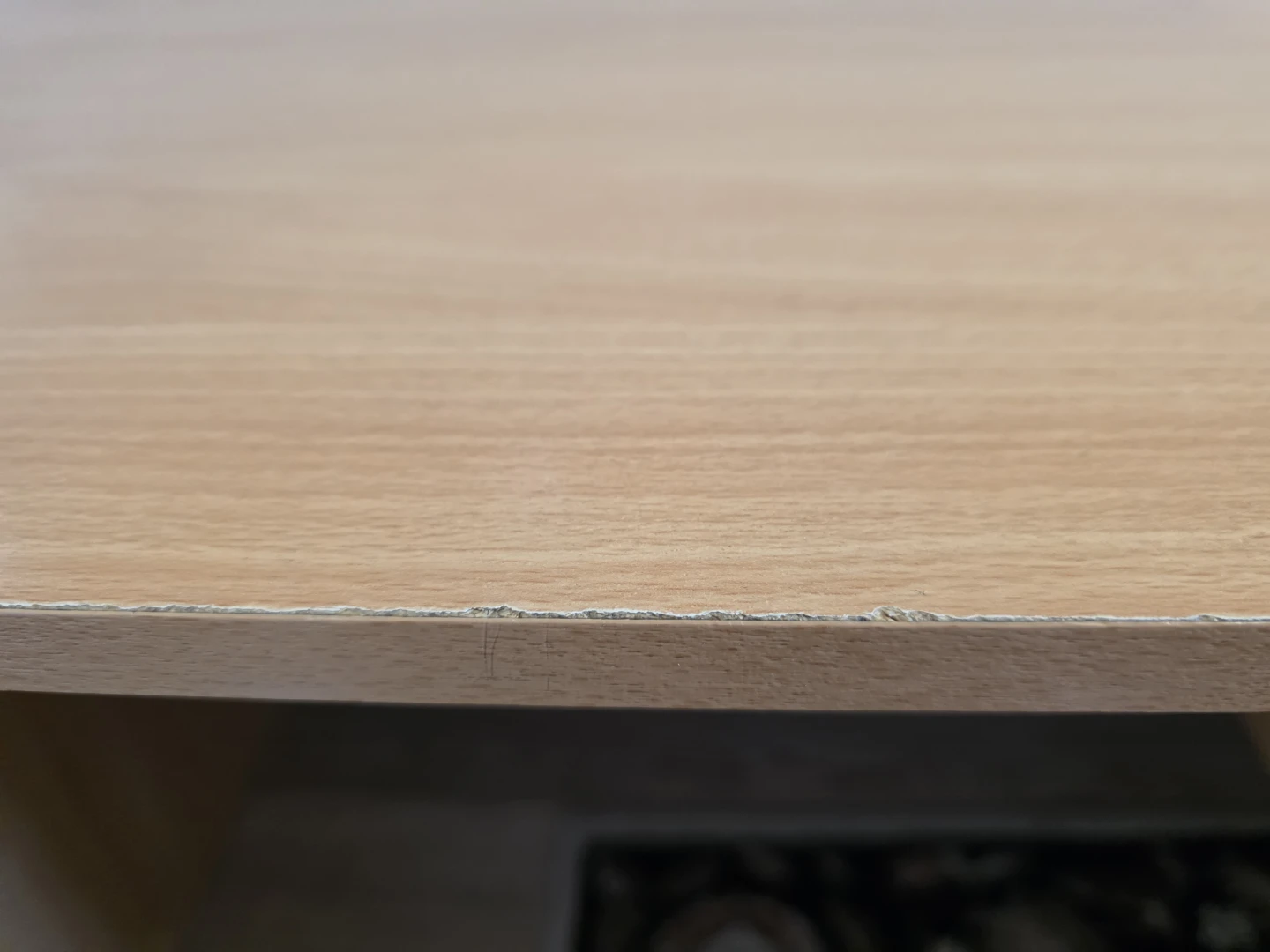Wood grain desk with 2 drawers - photo 2