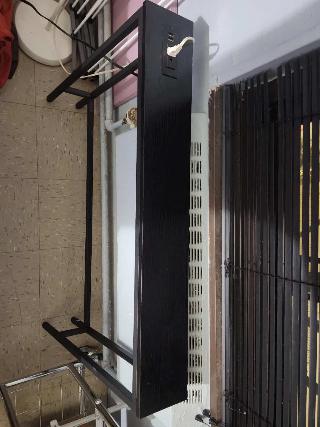 Black Console Table with Charging Station - photo 2