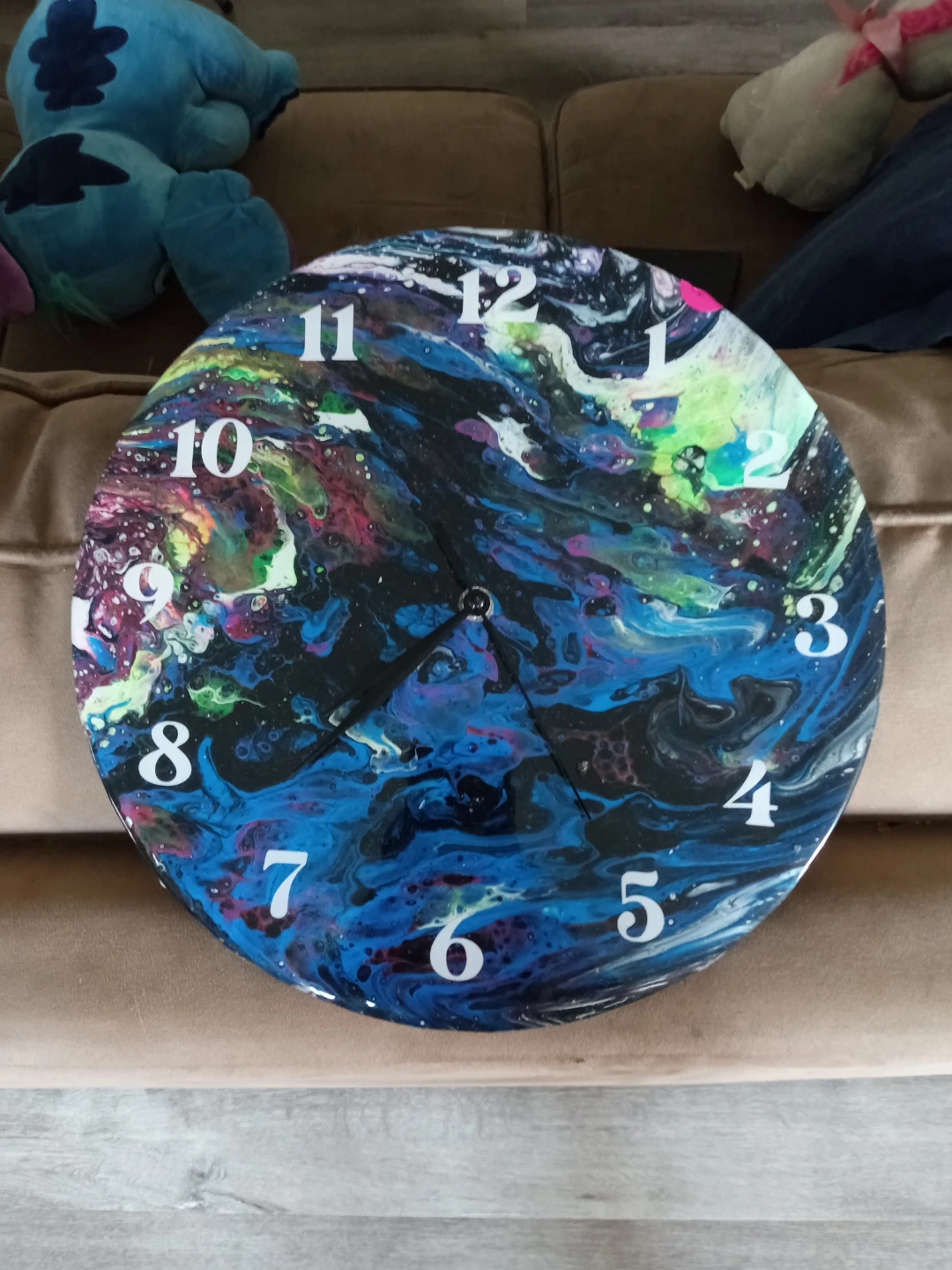 Handmade paint pour wall clocks with a resin Finnish - photo 3