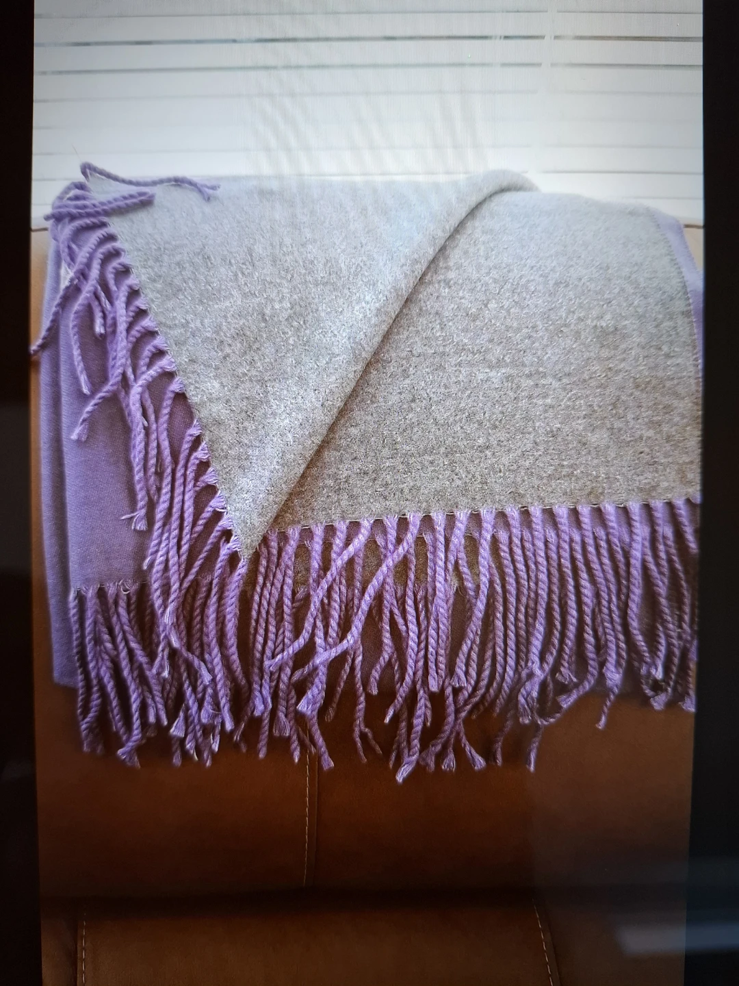Purple Cashmere Shawl - photo 2